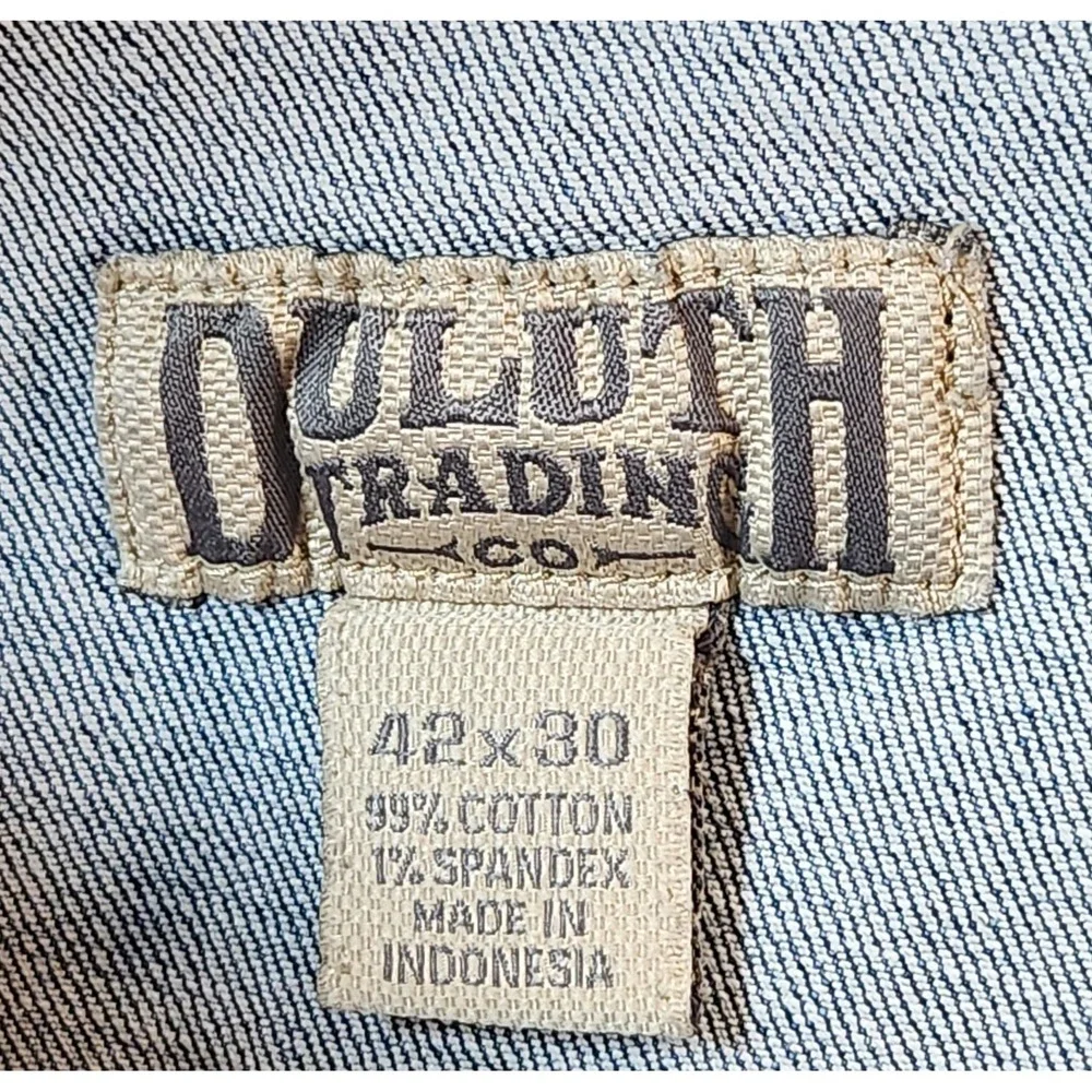 Duluth Jeans Mens 42x30 Blue Relaxed Fit Ballroom Flex Carpenter Denim Workwear